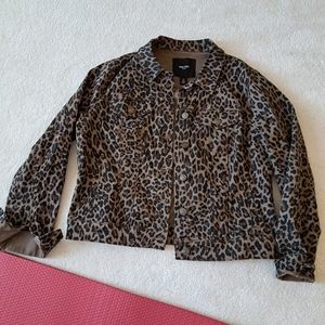 Leopard Print Jean Jacket